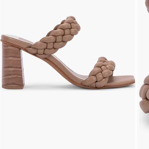 Braided Tan Women's Heeled Sandals